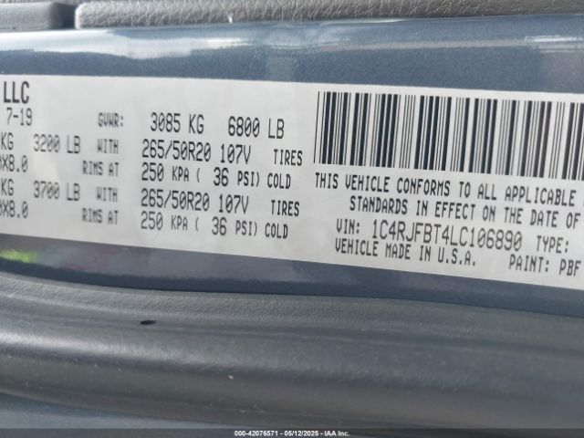 2020 JEEP GRAND CHEROKEE 1C4RJFBT4LC106890 Photo 8