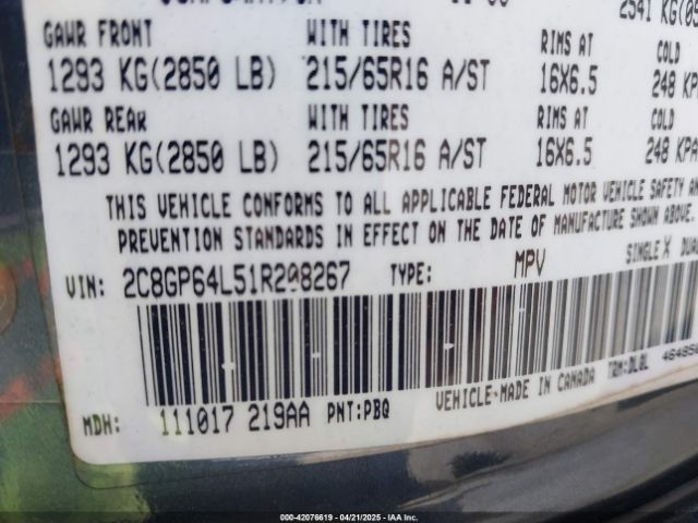 2001 CHRYSLER TOWN & COUNTRY 2C8GP64L51R208267 Photo 8