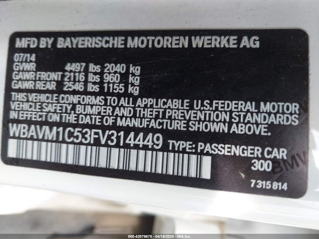 BMW X1 2015 WBAVM1C53FV314449 Image 9
