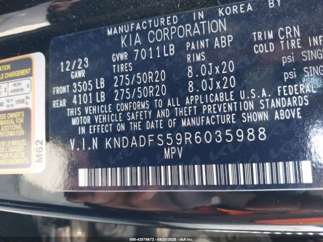 KNDADFS59R6035988 KIA Ev9 Land
