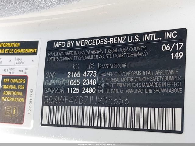 55SWF4KB7JU235656 Mercedes-Benz m274