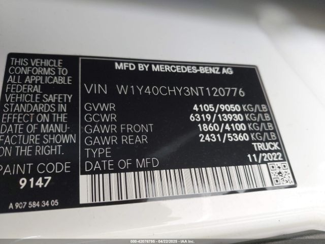2022 MERCEDES-BENZ SPRINTER 2500 W1Y40CHY3NT120776 Photo 8