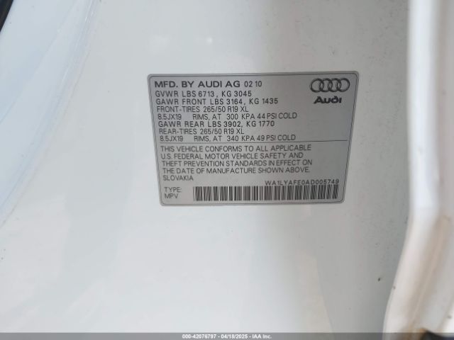 2010 AUDI Q7 WA1LYAFE0AD005749 Photo 8