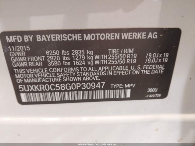 2016 BMW X5 5UXKR0C58G0P30947 Photo 8