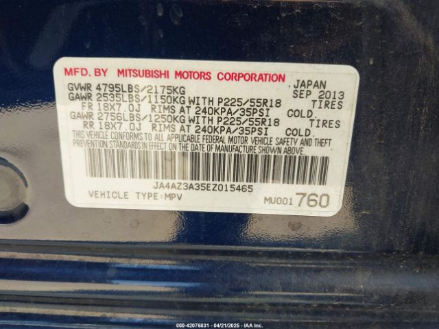 2014 MITSUBISHI OUTLANDER JA4AZ3A35EZ015465 Photo 8