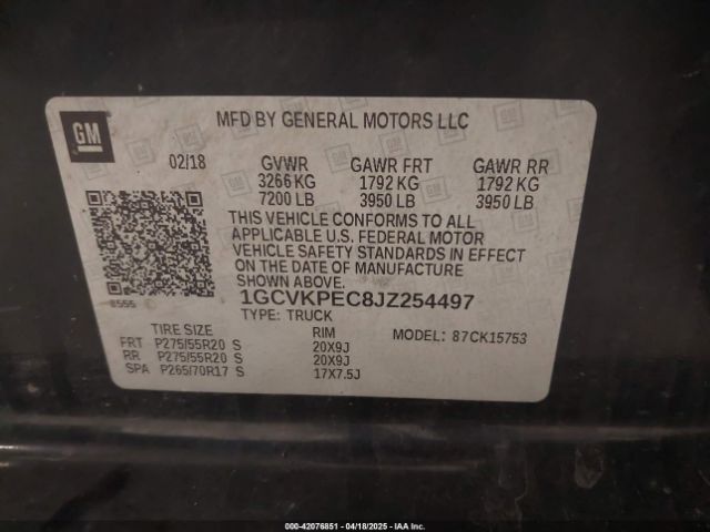 1GCVKPEC8JZ254497 Chevrolet Silverado 1500 Custom