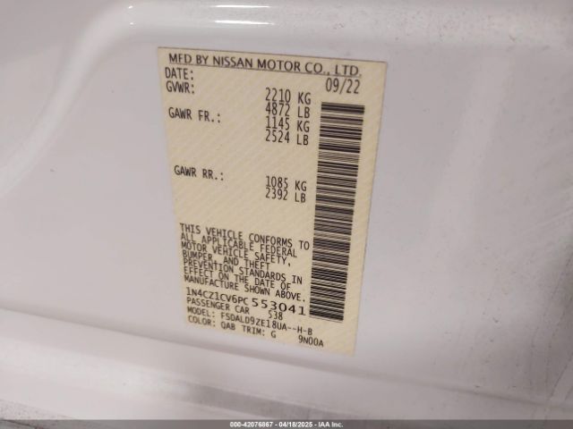1N4CZ1CV6PC553041 Nissan Leaf Sv Plus 60 Kwh