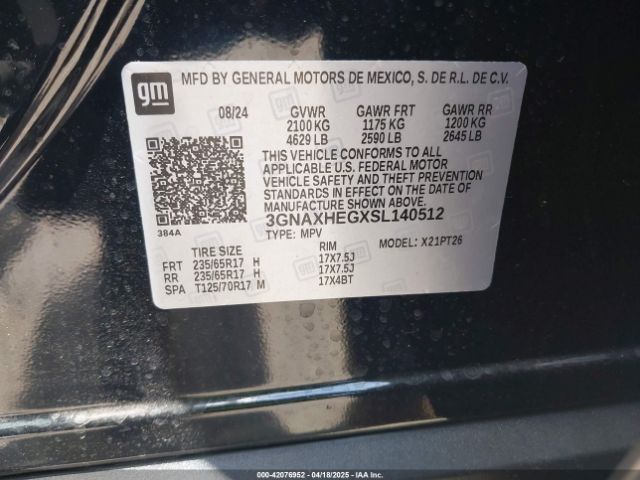 3GNAXHEGXSL140512 Chevrolet Equinox Fwd Lt