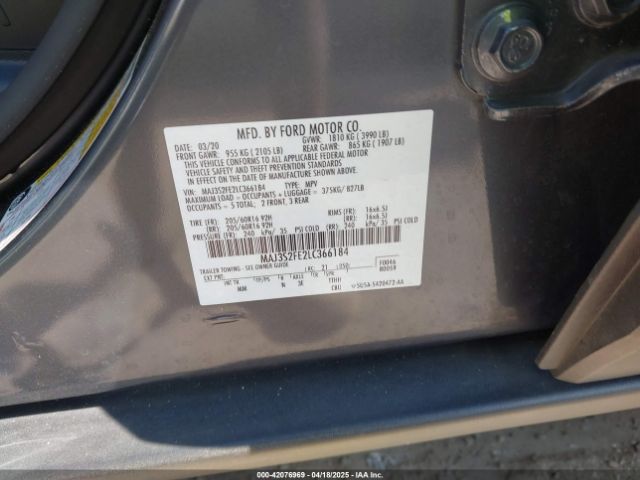 MAJ3S2FE2LC366184 Ford ECOSPORT S