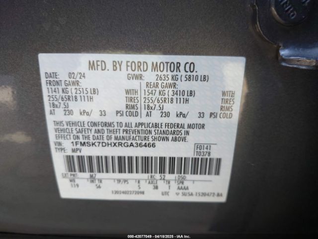 1FMSK7DHXRGA36466 Ford EXPLORER XLT