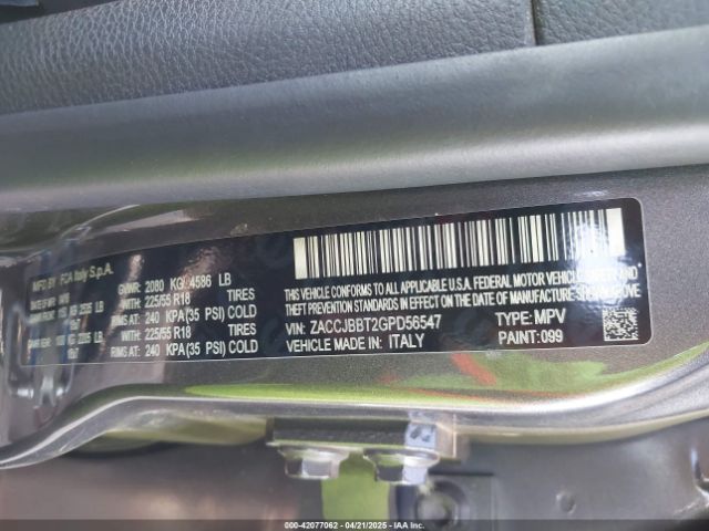 ZACCJBBT2GPD56547 Jeep Renegade Justice