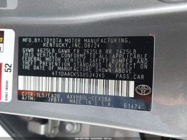 4T1DAACK5SU534345 Toyota CAMRY SE