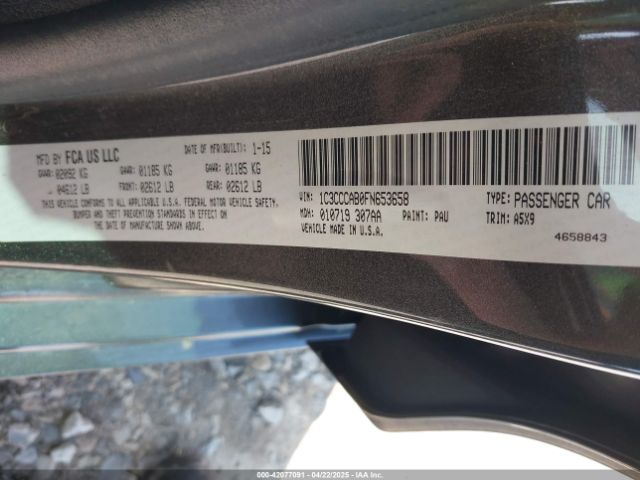 1C3CCCAB0FN653658 Chrysler 200 Limited