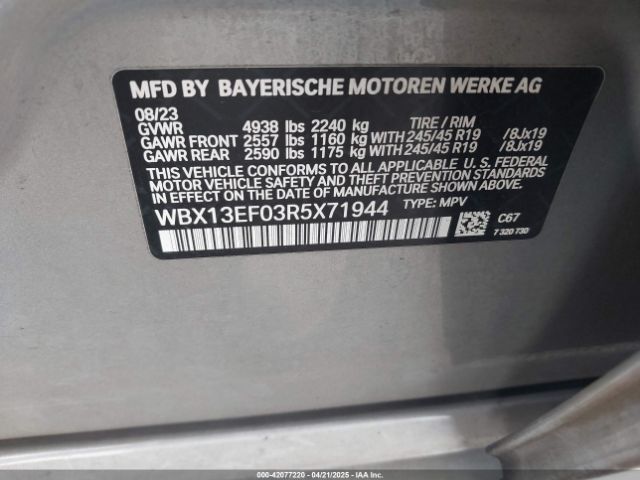 2024 BMW X1 WBX13EF03R5X71944 Photo 8