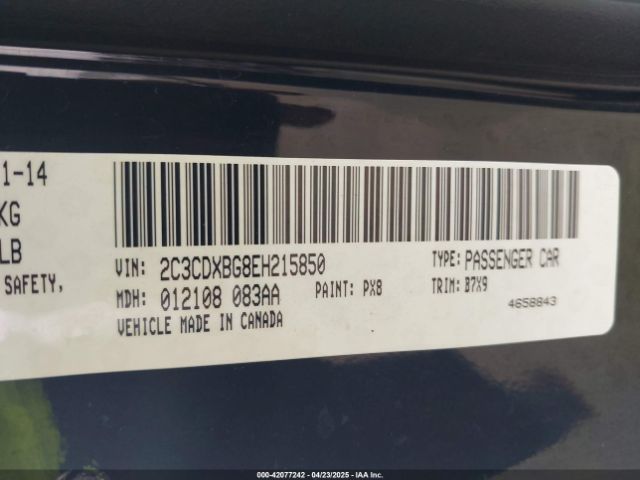 2C3CDXBG8EH215850 Dodge Charger Se