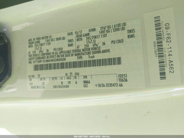 1FTMF1C80HKD95529 Ford 3.5l ti-vct