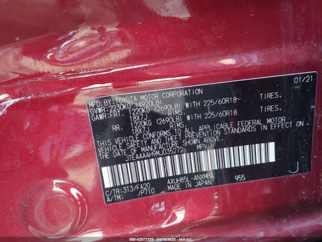 JTEAAAAH9MJ035272 Toyota VENZA LE