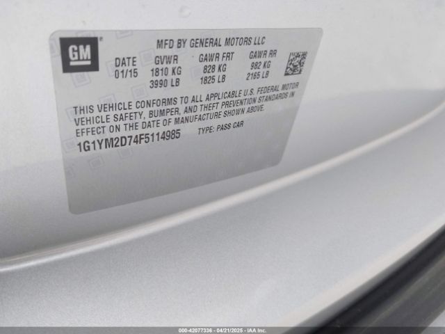 2015 CHEVROLET CORVETTE 1G1YM2D74F5114985 Photo 8