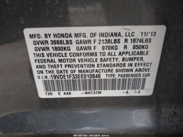 2014 ACURA ILX 19VDE1F33EE010846 Photo 8
