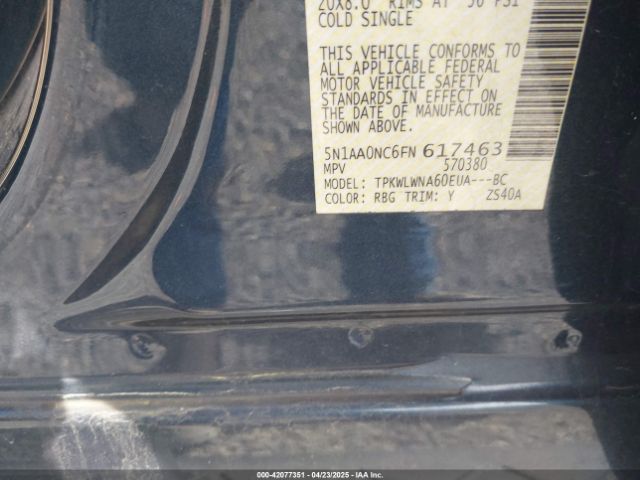 5N1AA0NC6FN617463 Nissan Armada Platinum