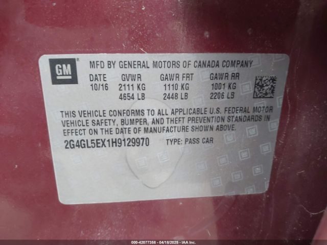 2G4GL5EX1H9129970 Buick Regal Turbo Sport Touring
