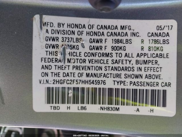 2HGFC2F57HH545976 Honda Civic Lx