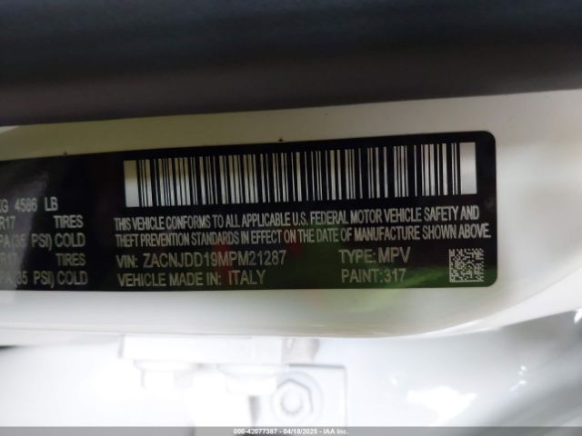 ZACNJDD19MPM21287 Jeep Renegade Limited 4x4