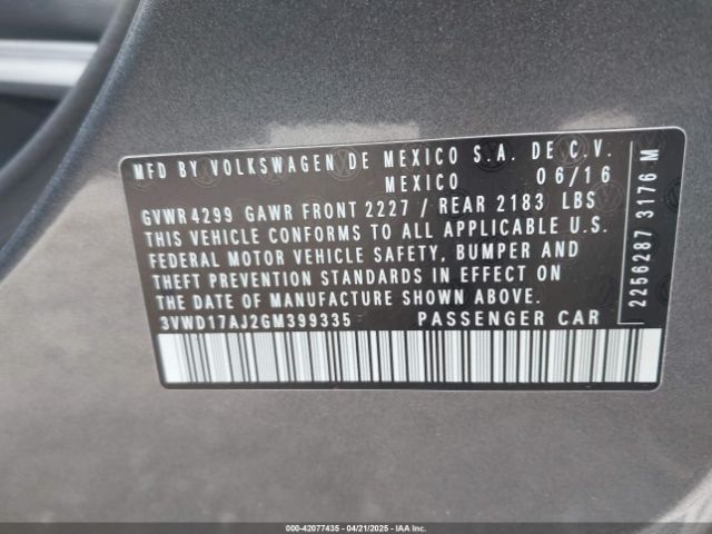 3VWD17AJ2GM399335 Volkswagen Jetta 1.8t Sport