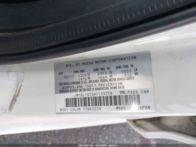 JM1GL1V53H1133759 Mazda Mazda6 Touring