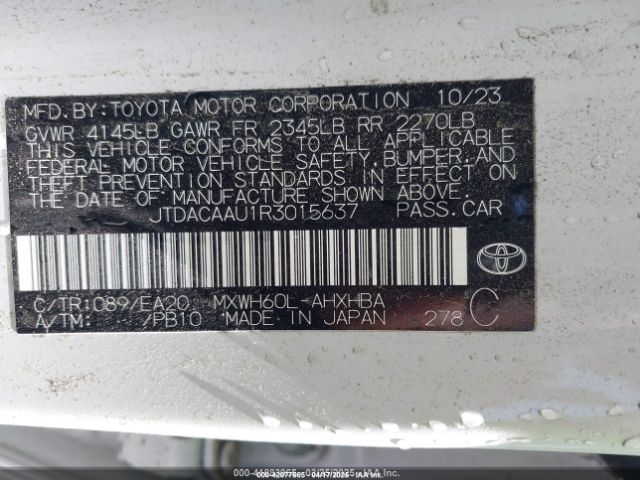 JTDACAAU1R3015637 Toyota Prius Limited
