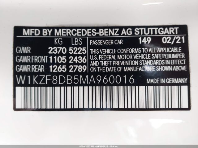 2021 MERCEDES-BENZ E 350 W1KZF8DB5MA960016 Photo 8