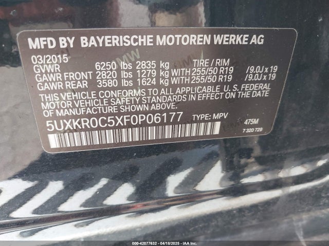 5UXKR0C5XF0P06177 BMW X5