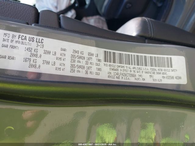 1C4RJFAG5KC729664 Jeep Grand Cherokee Altitude 4x4