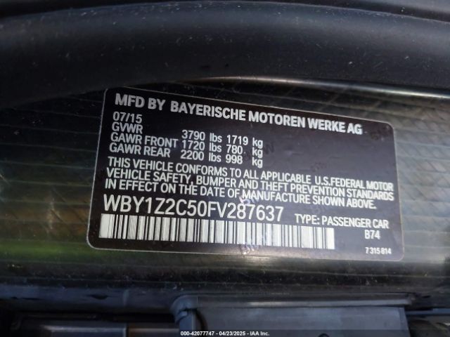 WBY1Z2C50FV287637 BMW I3