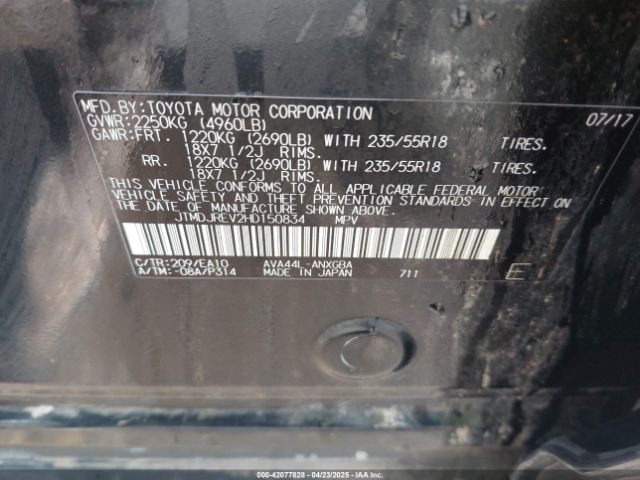 JTMDJREV2HD150834 Toyota Rav4 Hybrid Limited