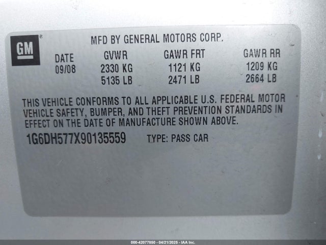 2009 CADILLAC CTS 1G6DH577X90135559 Photo 8