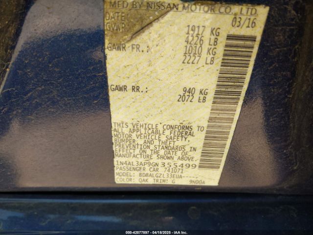 1N4AL3APXHC498474 Nissan Altima 2.5 Sr