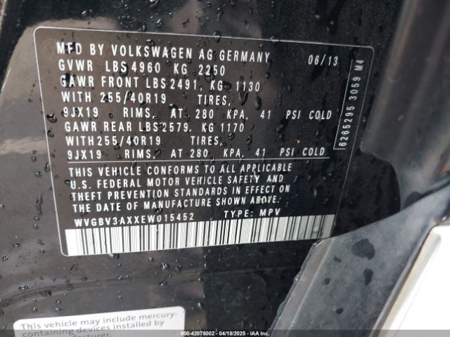 WVGBV3AXXEW015452 Volkswagen Tiguan R-line