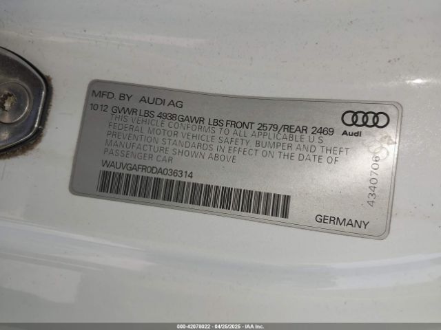 2013 AUDI S5 WAUVGAFR0DA036314 Photo 8