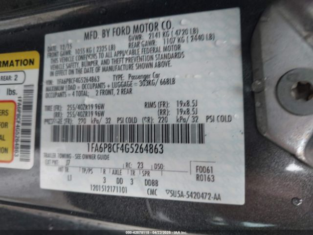 1FA6P8CF4G5264863 Ford Mustang Gt Premium