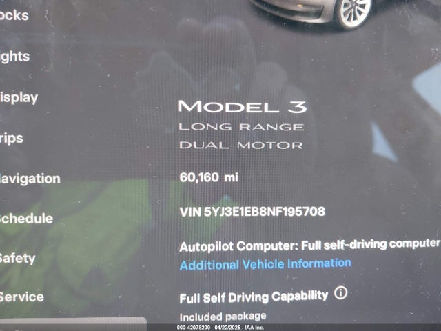 2022 TESLA MODEL 3 5YJ3E1EB8NF195708 Photo 6