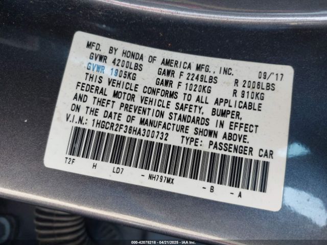 1HGCR2F36HA300732 Honda ACCORD LX