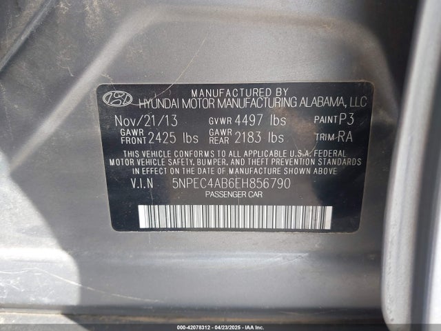 5NPEC4AB6EH856790 Hyundai Sonata Limited 2.0t