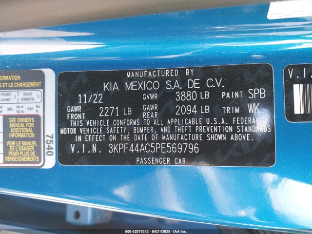 KIA Forte Gt Manual 2023 3KPF44AC5PE569796 Image 9