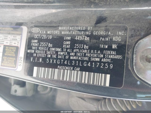 5XXGT4L31LG417259 KIA Optima S