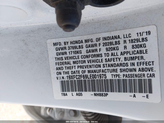 19XFC2F69LE001975 Honda k20c2