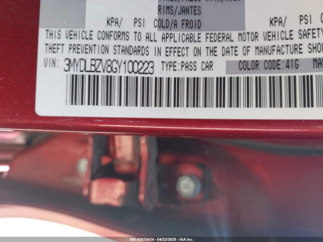 3MYDLBZV8GY100223 Scion IA