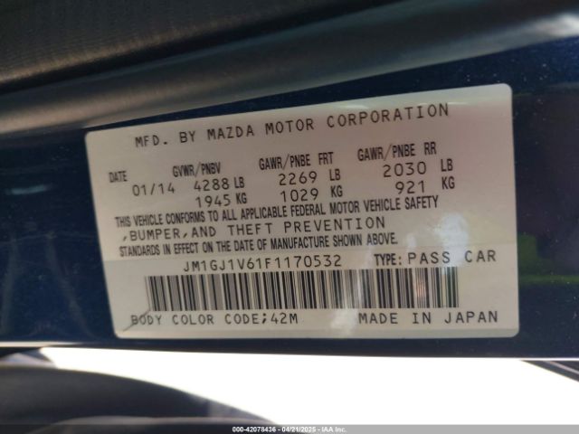 JM1GJ1V61F1170532 Mazda Mazda6 I Touring