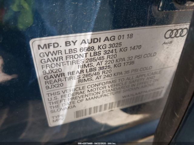 WA1LAAF74JD028974 Audi Q7 3.0t Premium