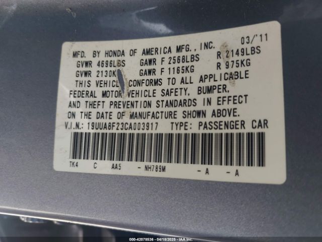 2012 ACURA TL 19UUA8F23CA003917 Photo 8
